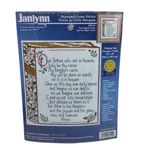 Vtg Janlynn Stamped Cross Stitch Kit "Thy Kingdom Come" Lord's Prayer 13" x 15"